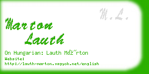 marton lauth business card